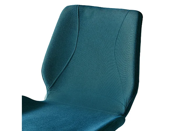 HALIFAX - Chaise Vintage tissu bleu pieds noir brossé (x2)