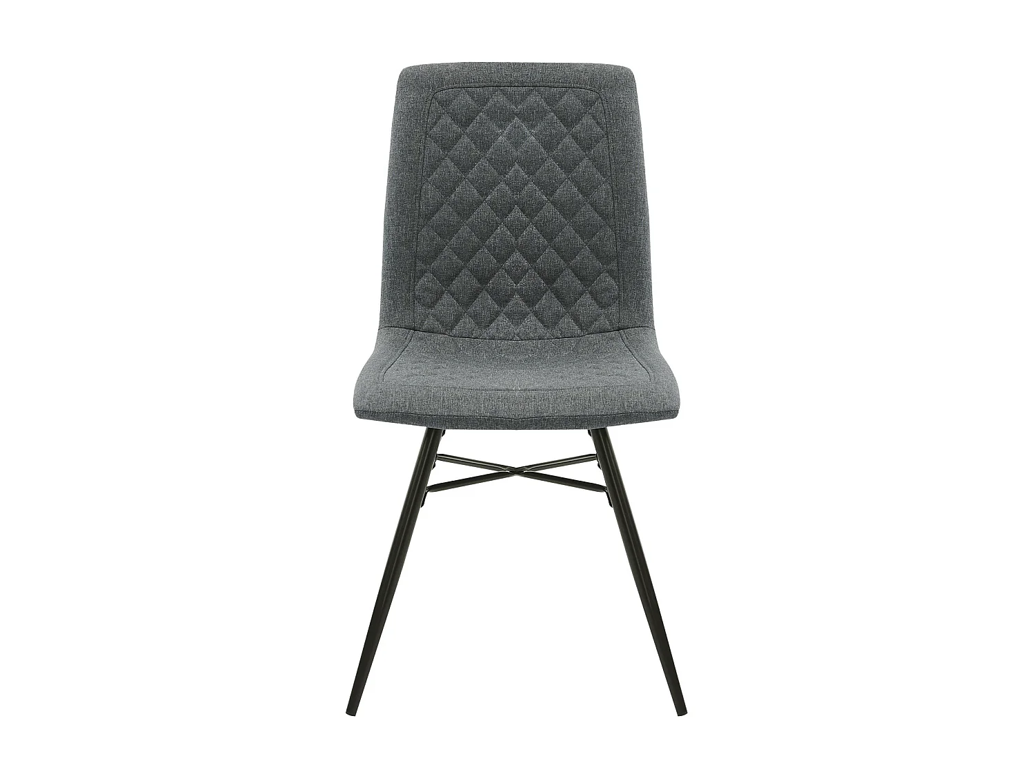 OXFORD - Chaise Vintage tissu gris foncé pieds noir (x2)