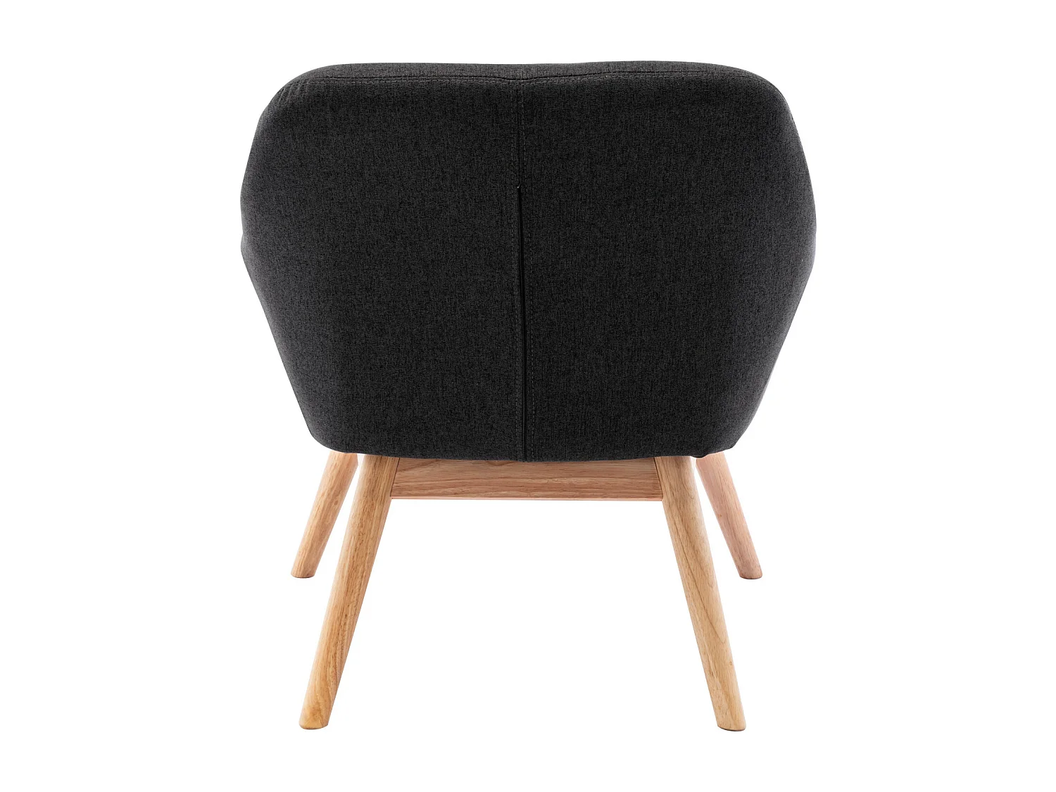 MALMO - Sillón de tela gris oscuro patas de madera natural
