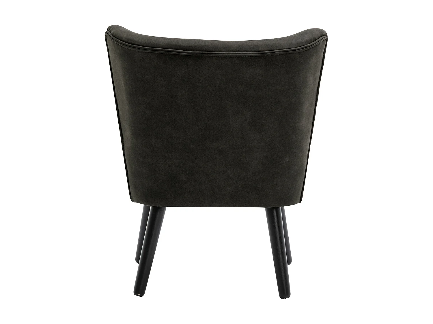 MALCOLM - Fauteuil vintage marron foncé pieds bois noir(x2)