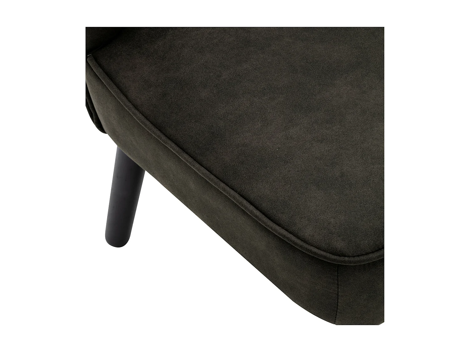 MALCOLM - Fauteuil vintage marron foncé pieds bois noir(x2)