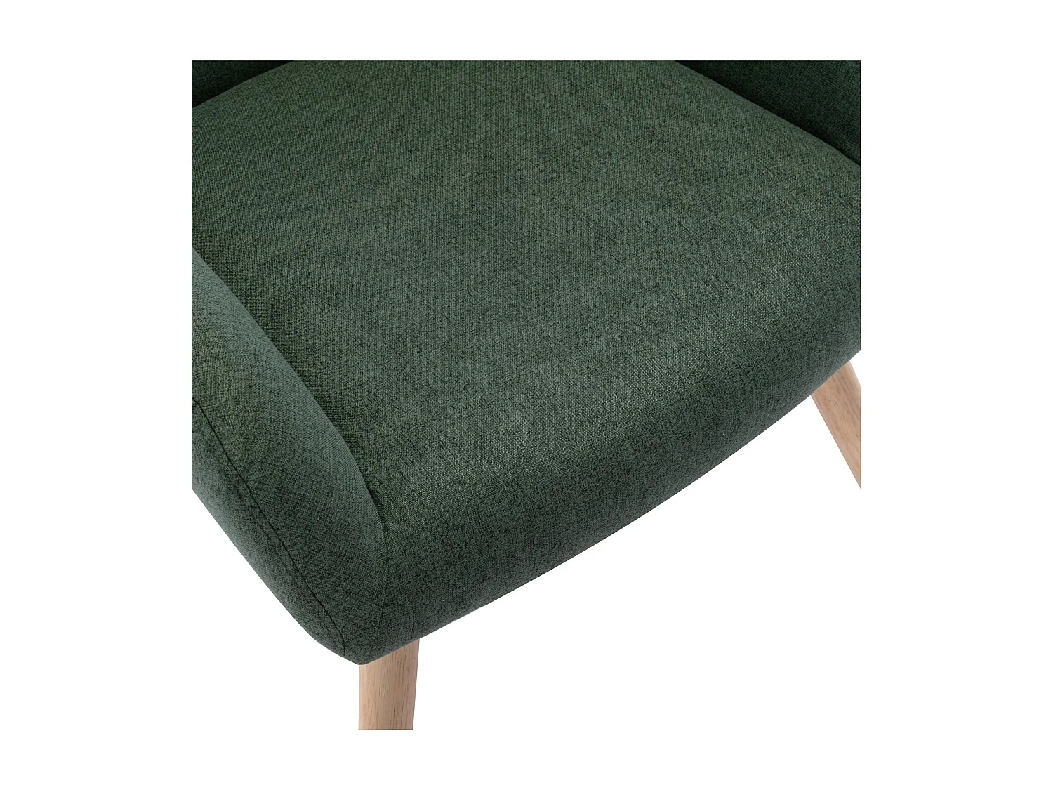 MALMO - Poltrona scandinava tessuto verde bosco gambe legno