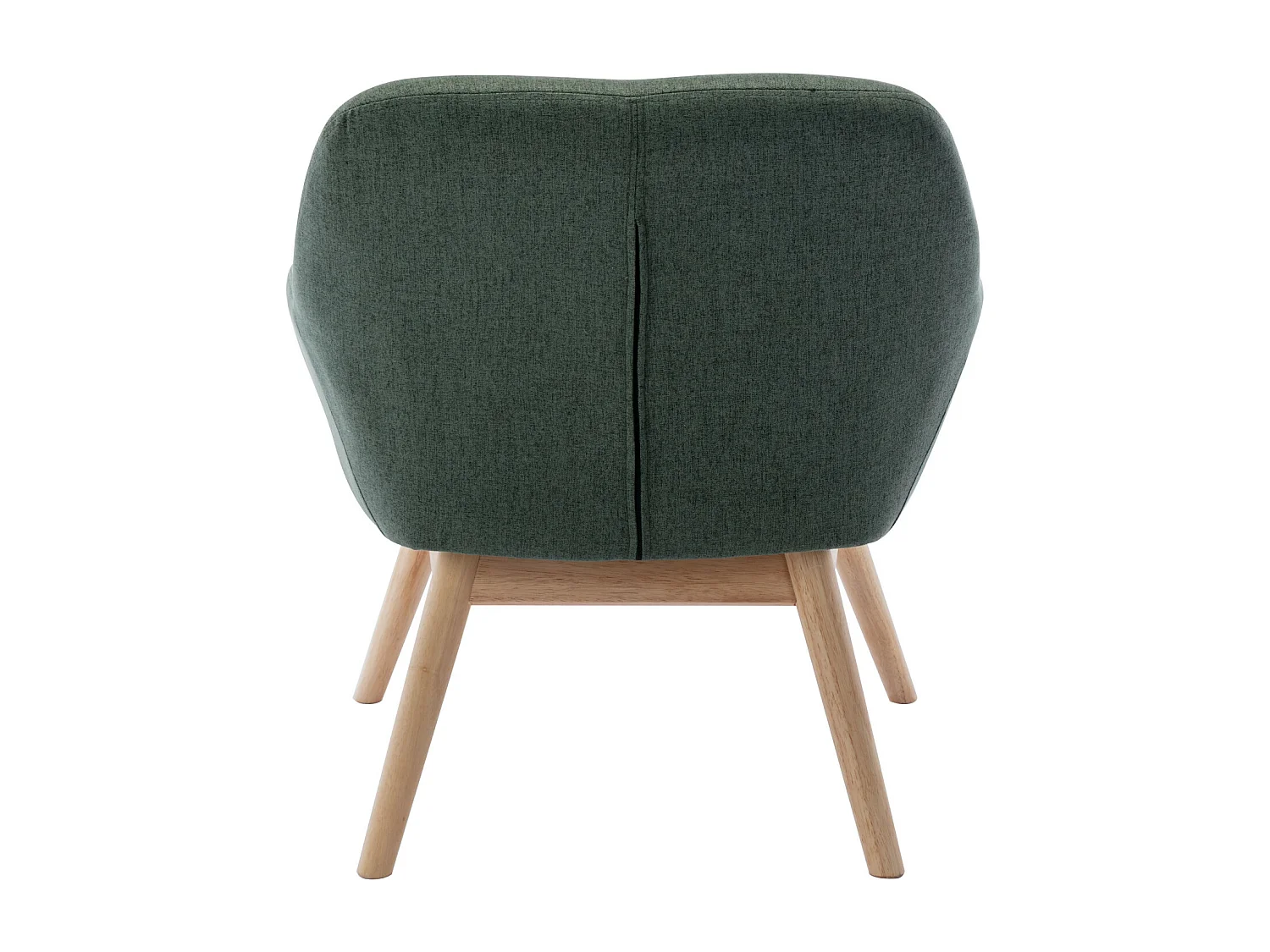 MALMO - Fauteuil scandinave tissu vert forêt pieds bois