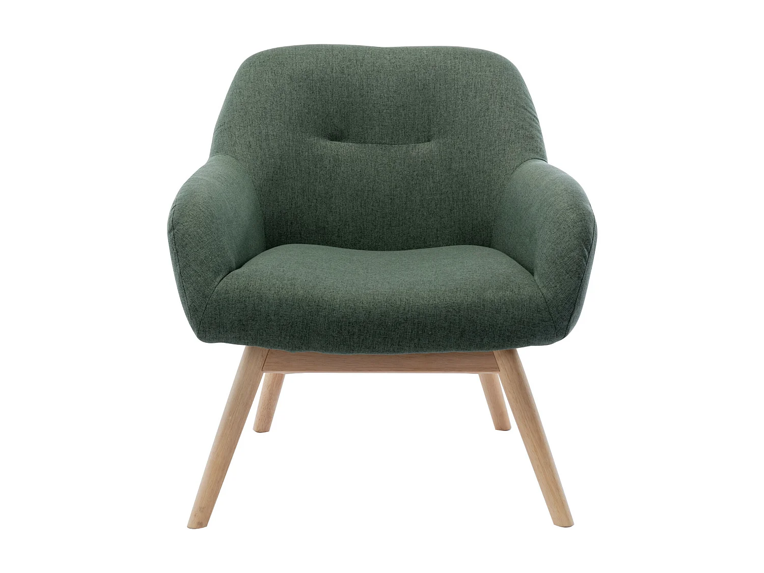 MALMO - Fauteuil scandinave tissu vert forêt pieds bois