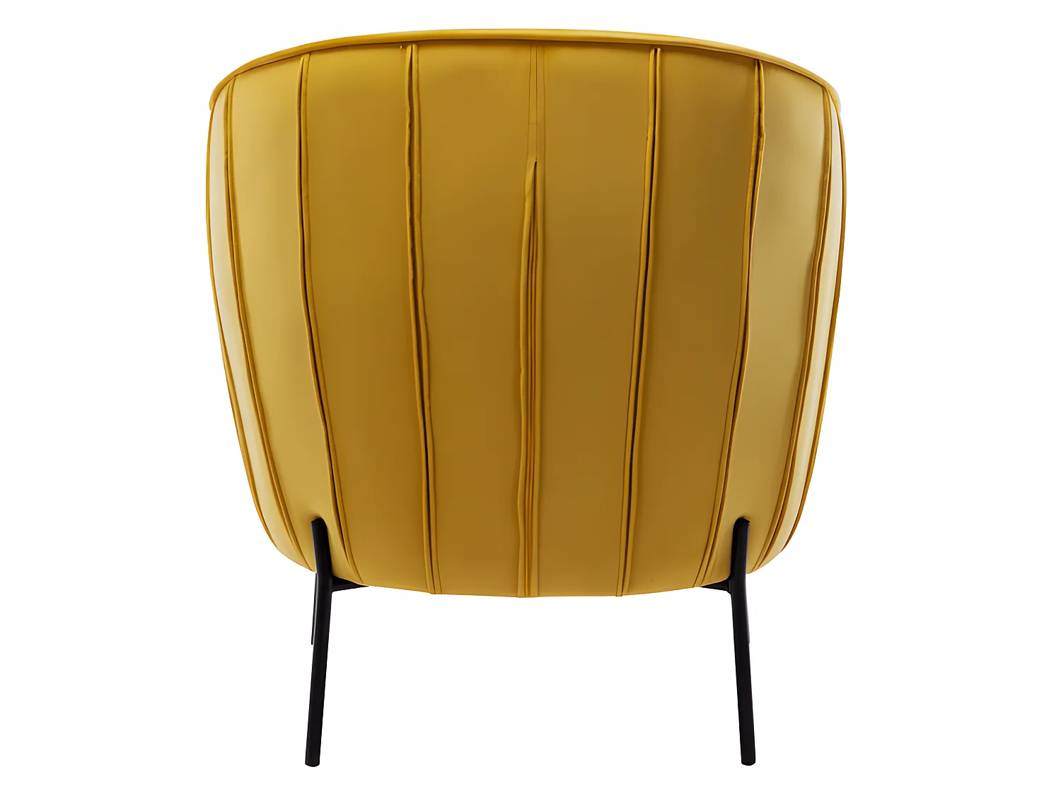 CUT -  Fauteuil Design velours curry pieds métal noir