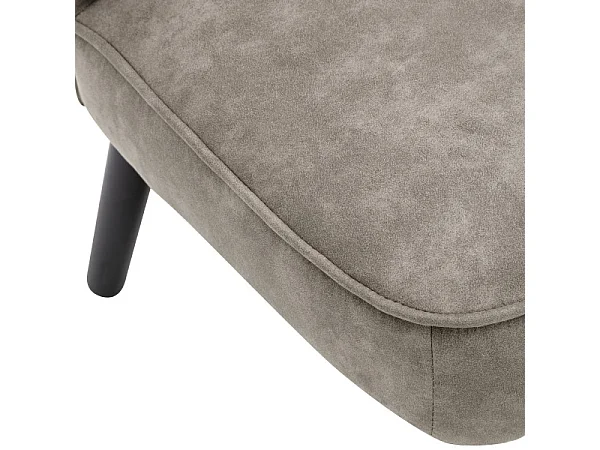 MALCOLM - Fauteuil vintage marron clair pieds bois noir(x2)