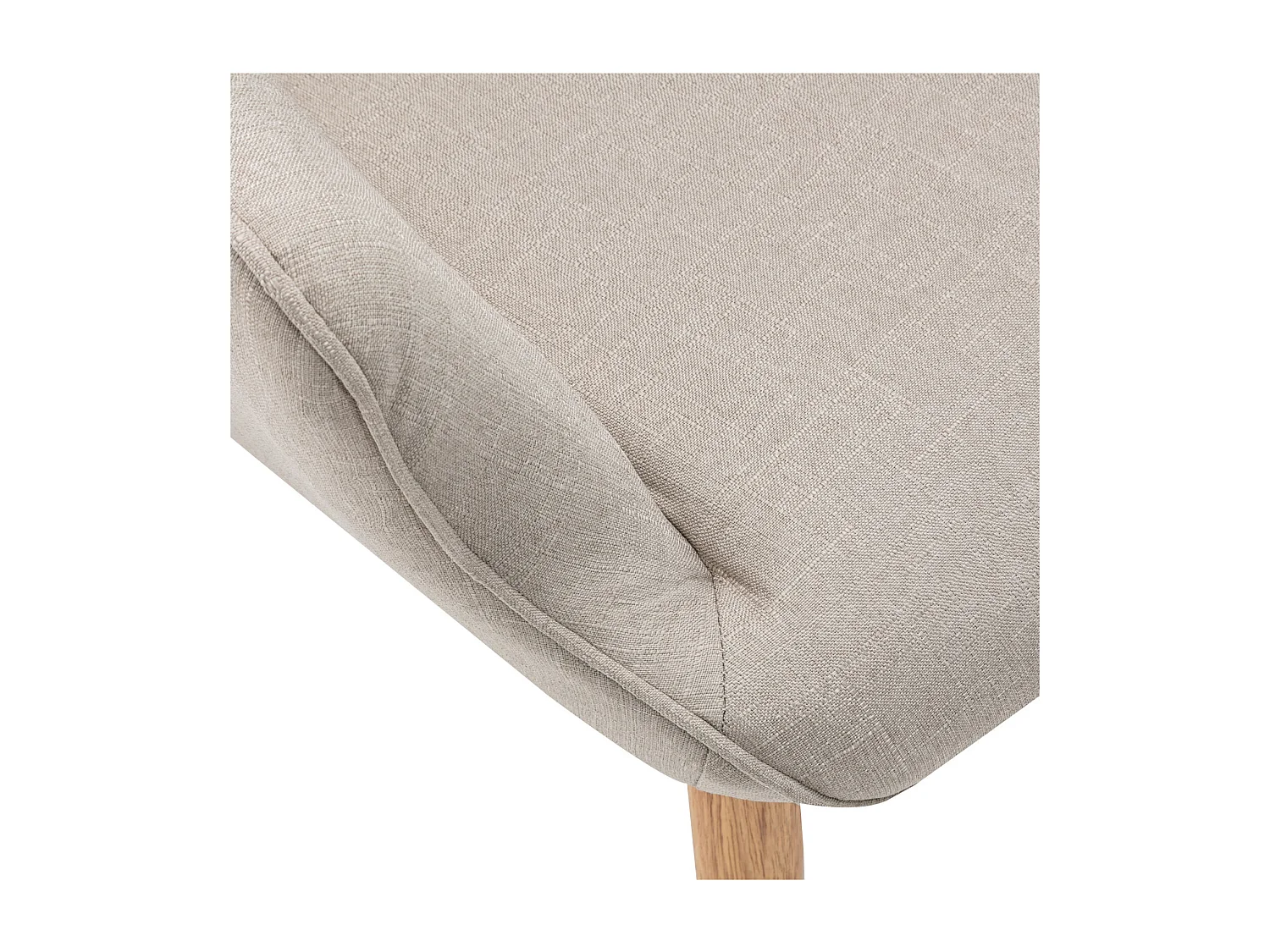 SCAND - Fauteuil Scandinave tissu lin pieds bois