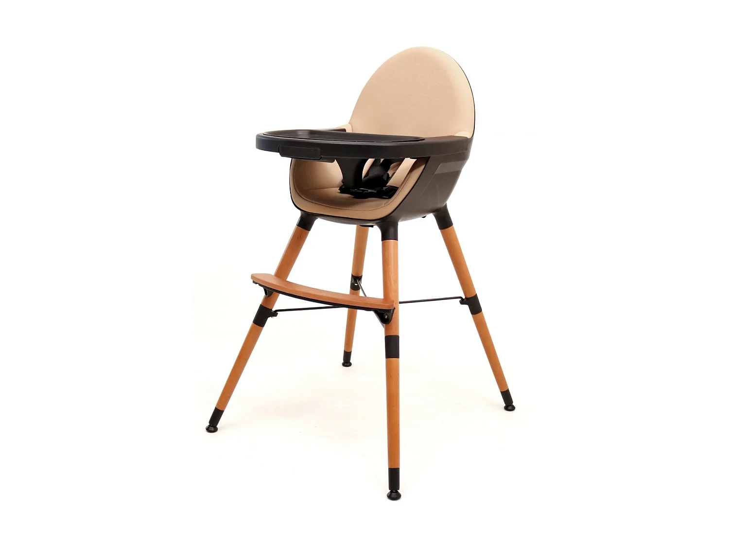 Trona bebé evolutiva CONFORT - Negro/Camel - 64,50 x 60 x 109 cm