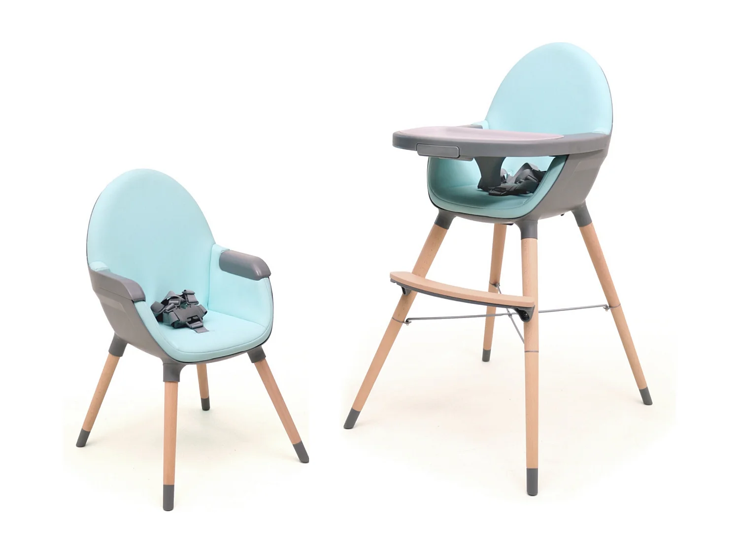 Trona bebé evolutiva ESSENTIEL - Gris/Azul - 59 x 57 x 96 cm