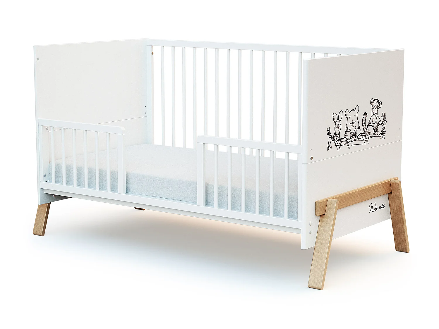 Wiegrail FESTIVE in hout Wit 140 cm