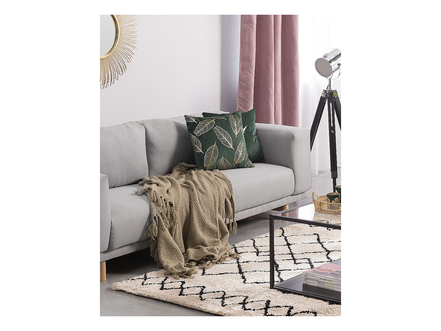 Vloerkleed polyester beige/zwart 160 x 230 cm HAVSA