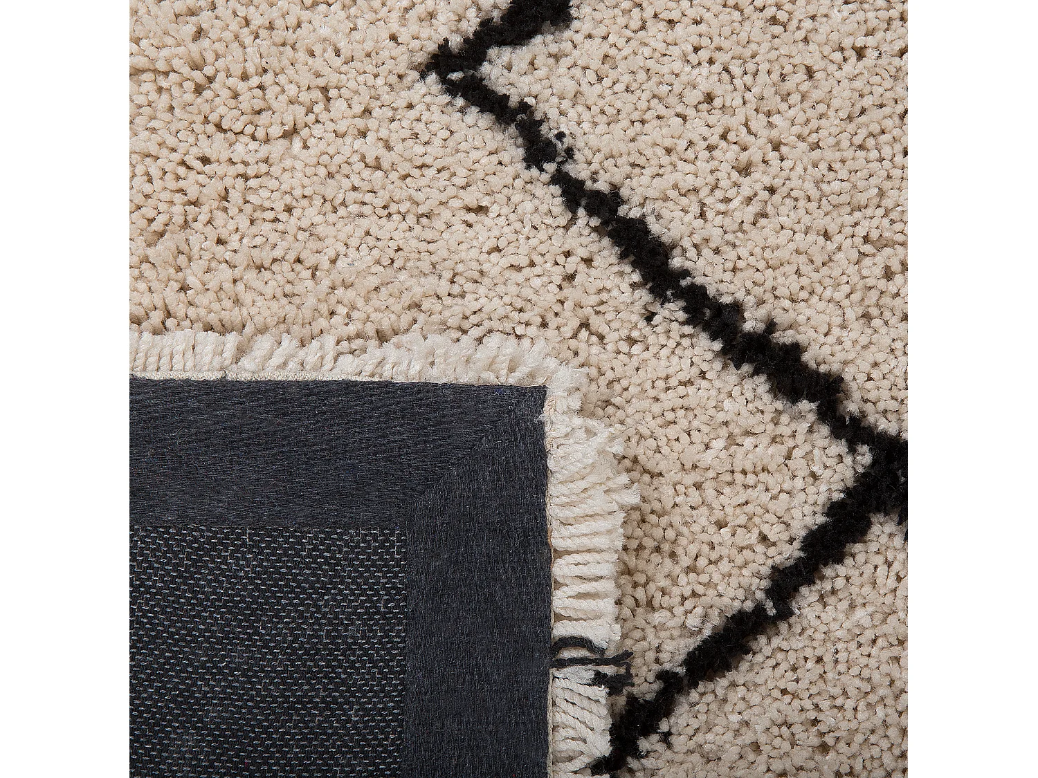 Tappeto pelo lungo 160 x 230 cm HAVSA beige e nero