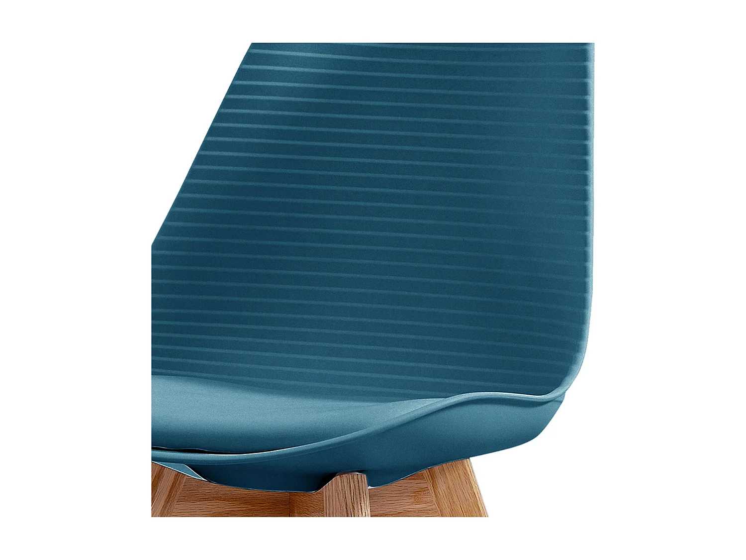 BESSY - Chaise scandinave bleu canard pieds chêne (x2)