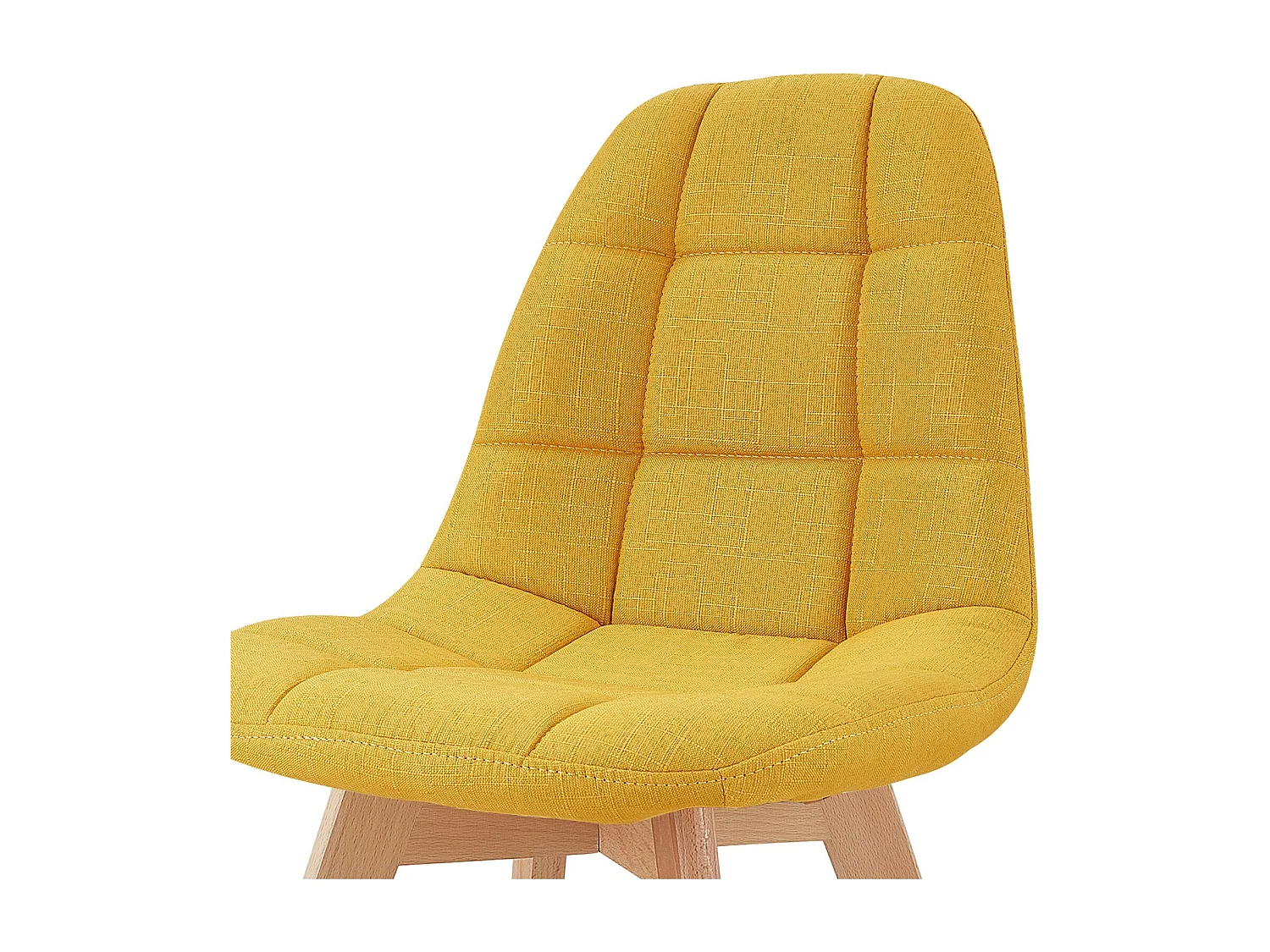 STELLA - Chaise scandinave tissu curry pied hêtre (x2)