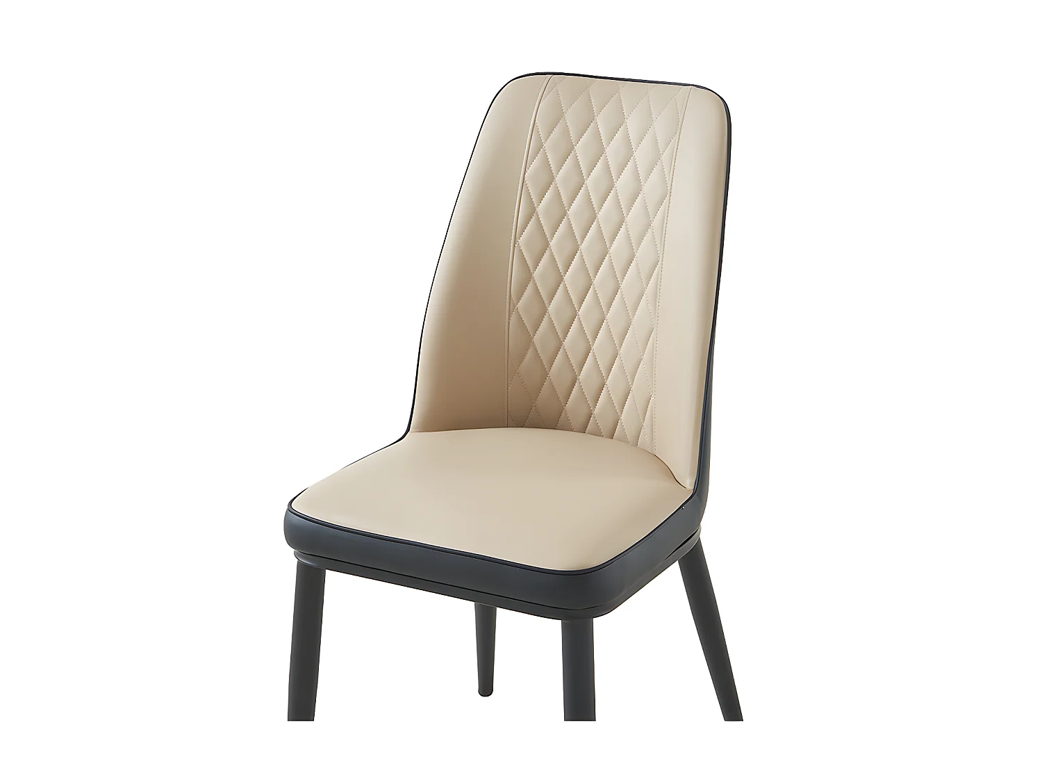 Stuhl 6er-Set - Kunstleder & Metall - Beige & Anthrazit - MILDURA