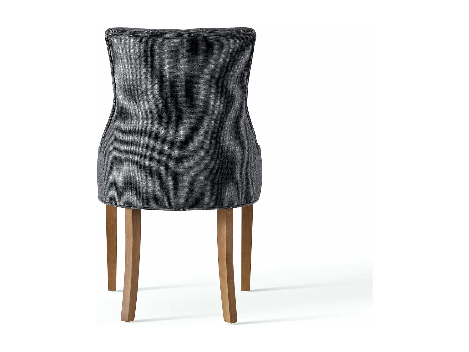 LEONIE - Chaise scandinave tissu gris pied bois (x2)