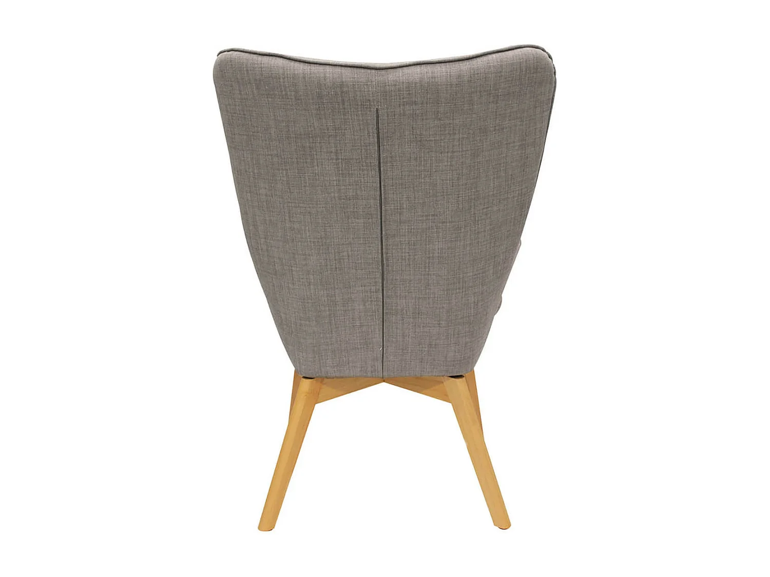 HAYNA - Fauteuil Gris et Piétement Naturel
