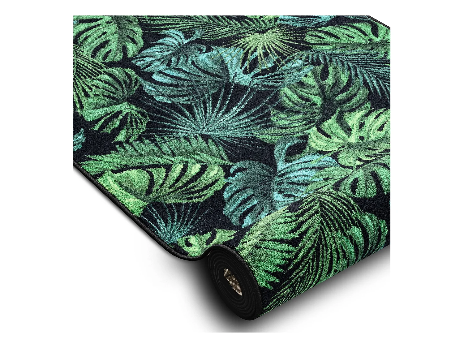 Läufer Antirutsch MONSTERA Laub, Gummi grün 80x250 cm