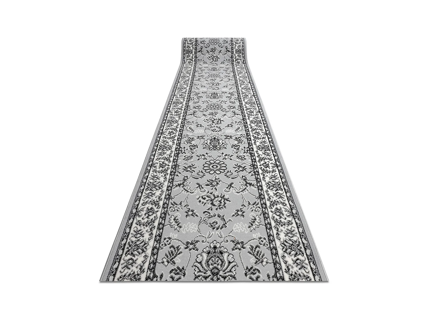 TAPIS DE COULOIR BCF MORAD Klasyk classique gris 80x330 cm