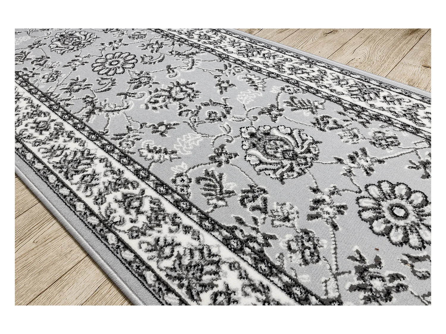 TAPIS DE COULOIR BCF MORAD Klasyk classique gris 70x220 cm