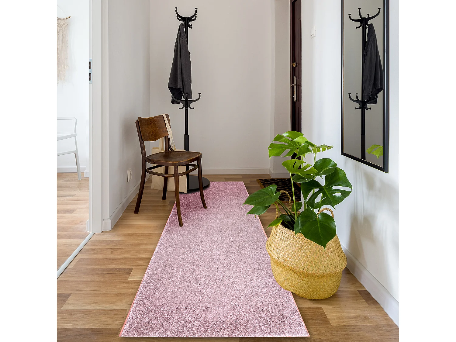 Läufer SANTA FE erröten rosa 60 eben, glatt, einfarbig 50x500 cm