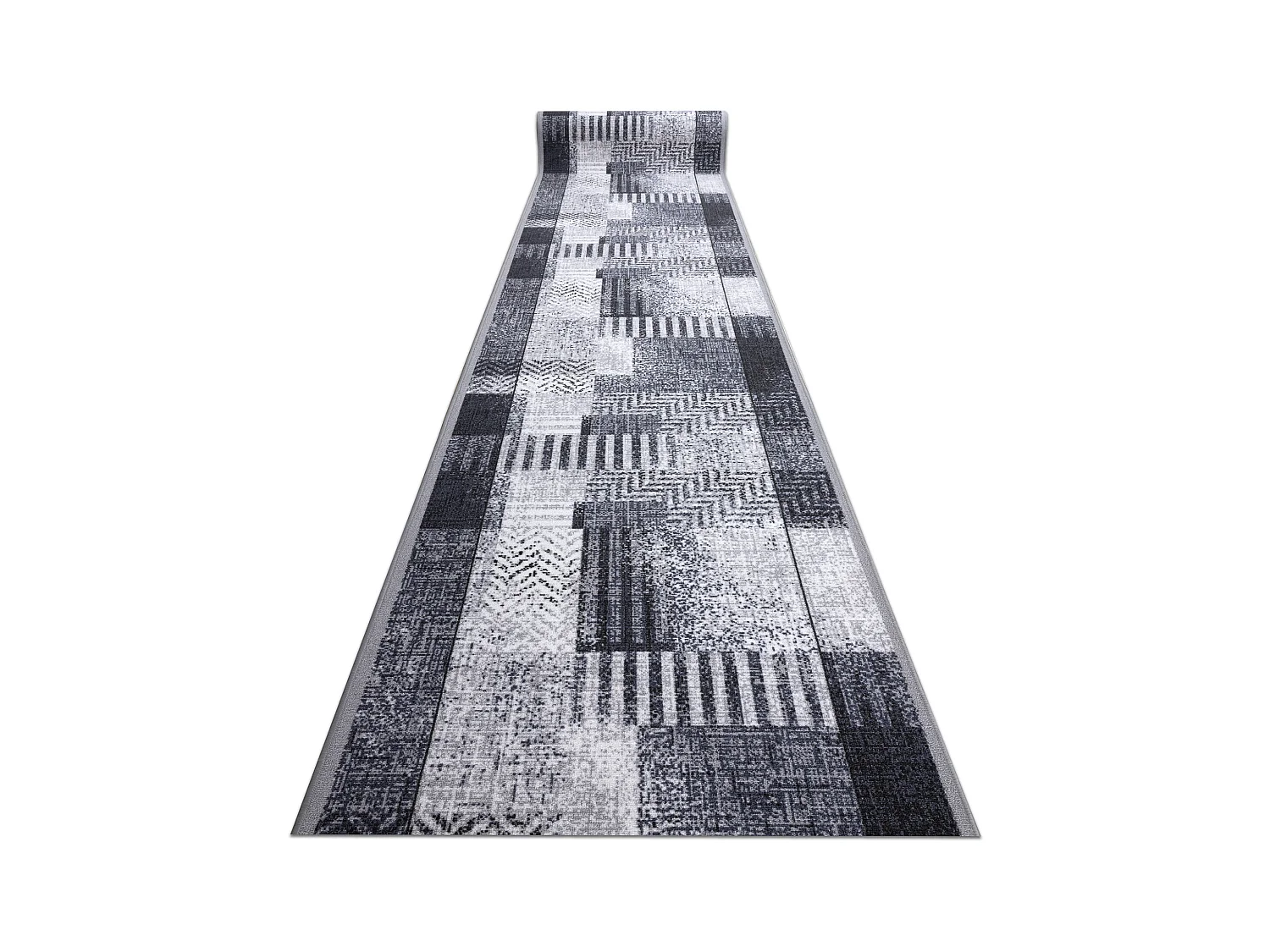 Alfombra de pasillo con refuerzo de goma ESSENZA gris 80x140 cm