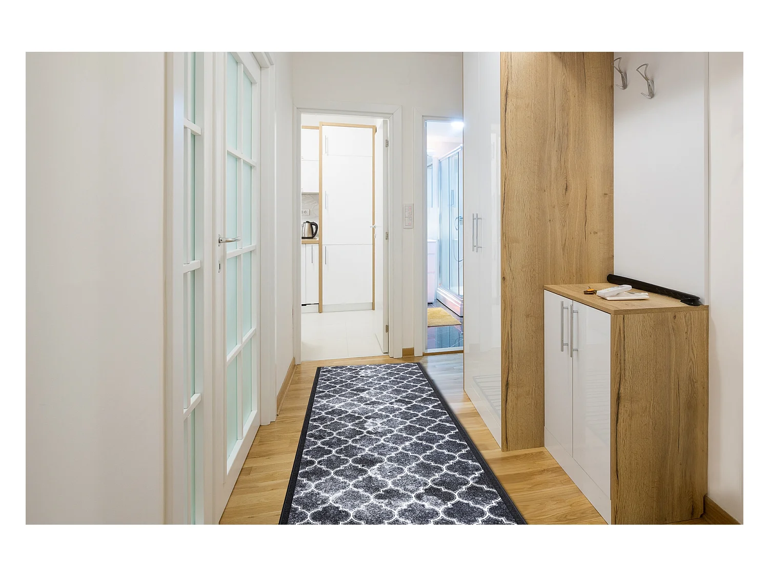 TAPIS DE COULOIR antidérapant CLOVER gris 100x1000 cm