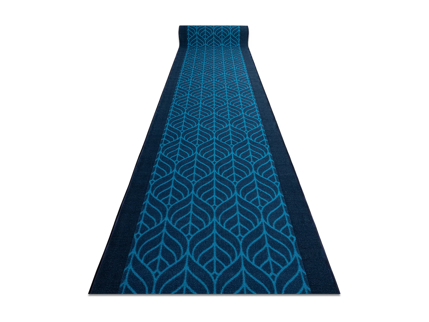 TAPIS DE COULOIR ANTIDÉRAPANT PIÓRA plumes bleu foncé 80x250 cm
