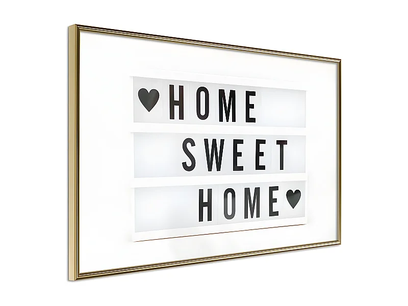 Affiche Murale Encadrée "There is No Place Like Home" 90 x 60 cm Or