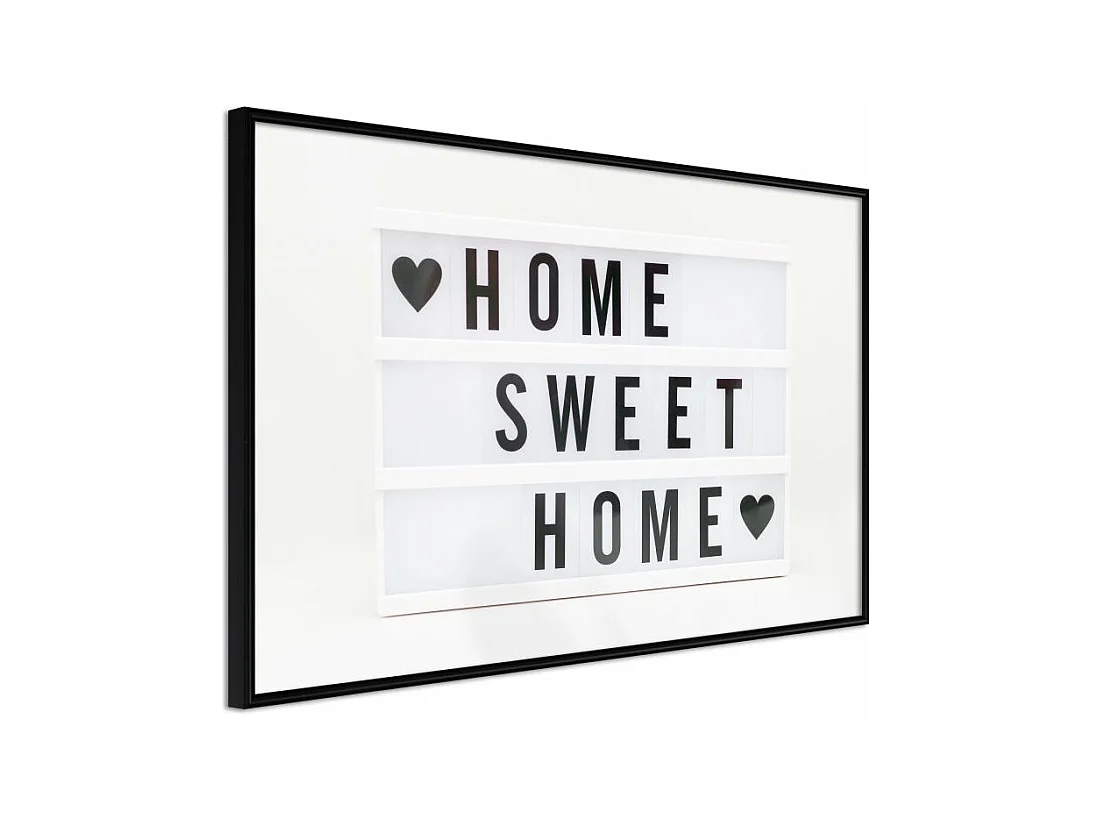 Affiche Murale Encadrée "There is No Place Like Home" 90 x 60 cm Noir