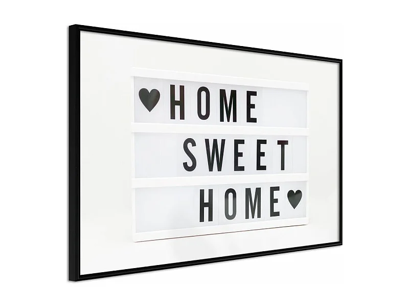 Affiche Murale Encadrée "There is No Place Like Home" 90 x 60 cm Noir