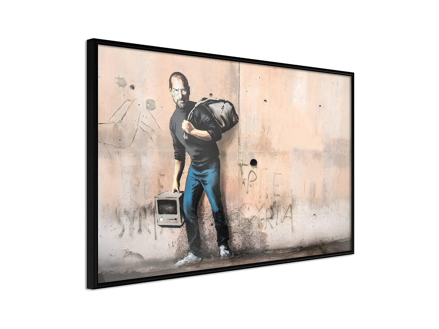Affiche Murale Encadrée "Banksy The Son" 30 x 20 cm Noir