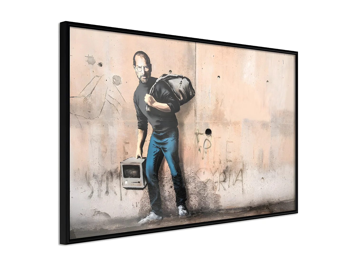Affiche Murale Encadrée "Banksy The Son" 90 x 60 cm Noir