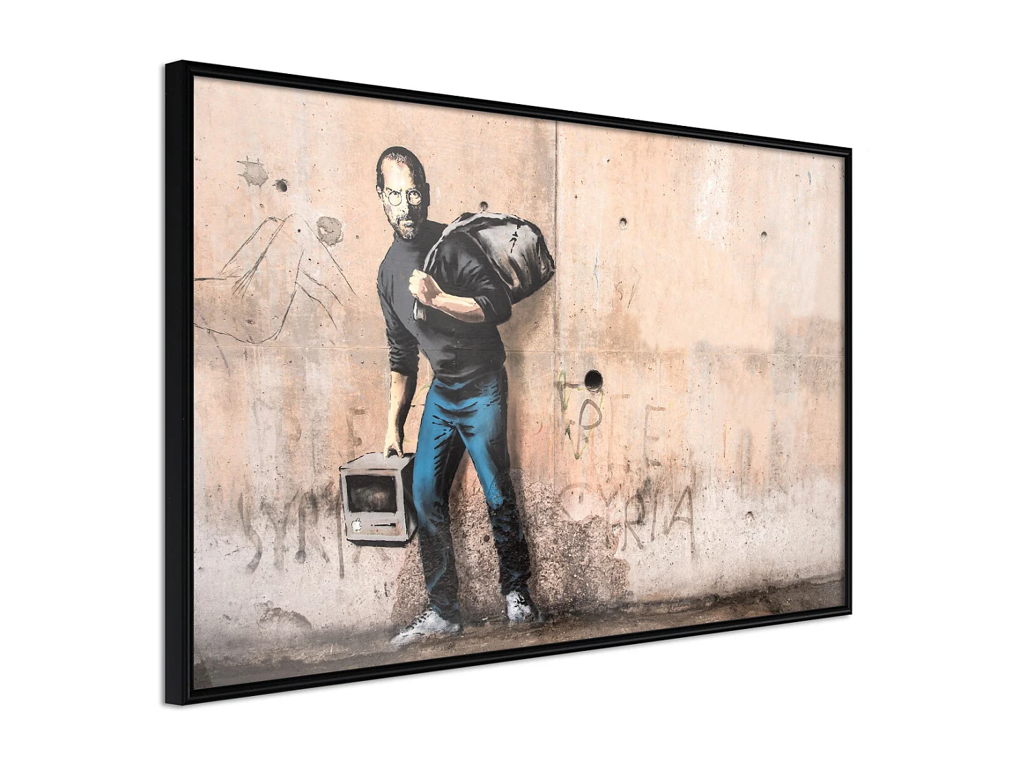 Affiche Murale Encadrée "Banksy The Son" 90 x 60 cm Noir