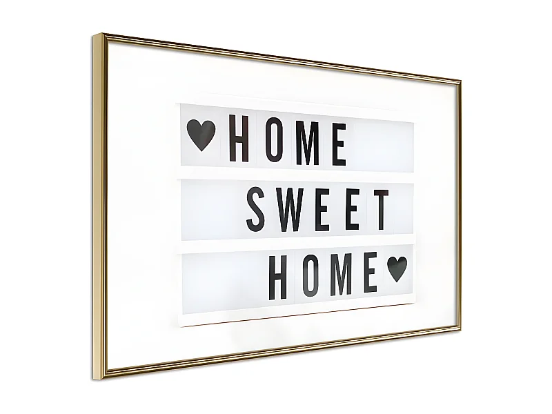 Affiche Murale Encadrée "There is No Place Like Home" 60 x 40 cm Or