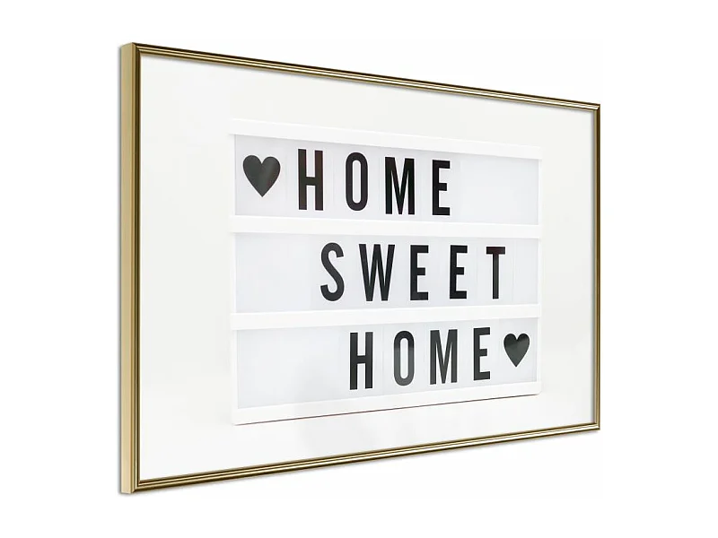Affiche Murale Encadrée "There is No Place Like Home" 45 x 30 cm Or