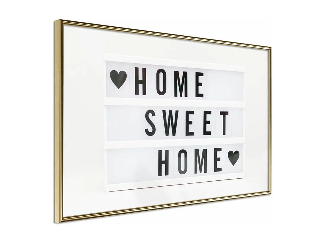 Affiche Murale Encadrée "There is No Place Like Home" 45 x 30 cm Or