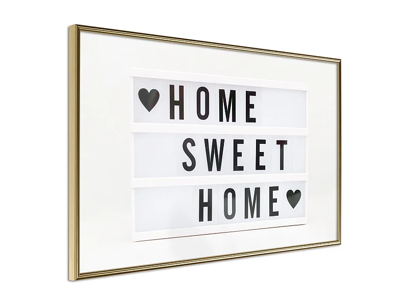 Affiche Murale Encadrée "There is No Place Like Home" 45 x 30 cm Or