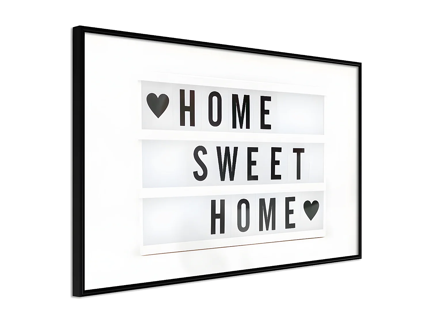 Affiche Murale Encadrée "There is No Place Like Home" 30 x 20 cm Noir