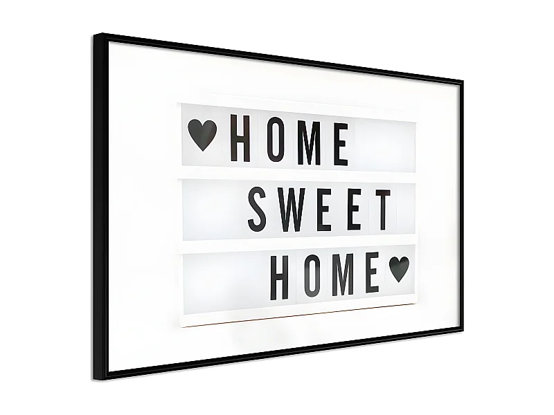 Affiche Murale Encadrée "There is No Place Like Home" 30 x 20 cm Noir