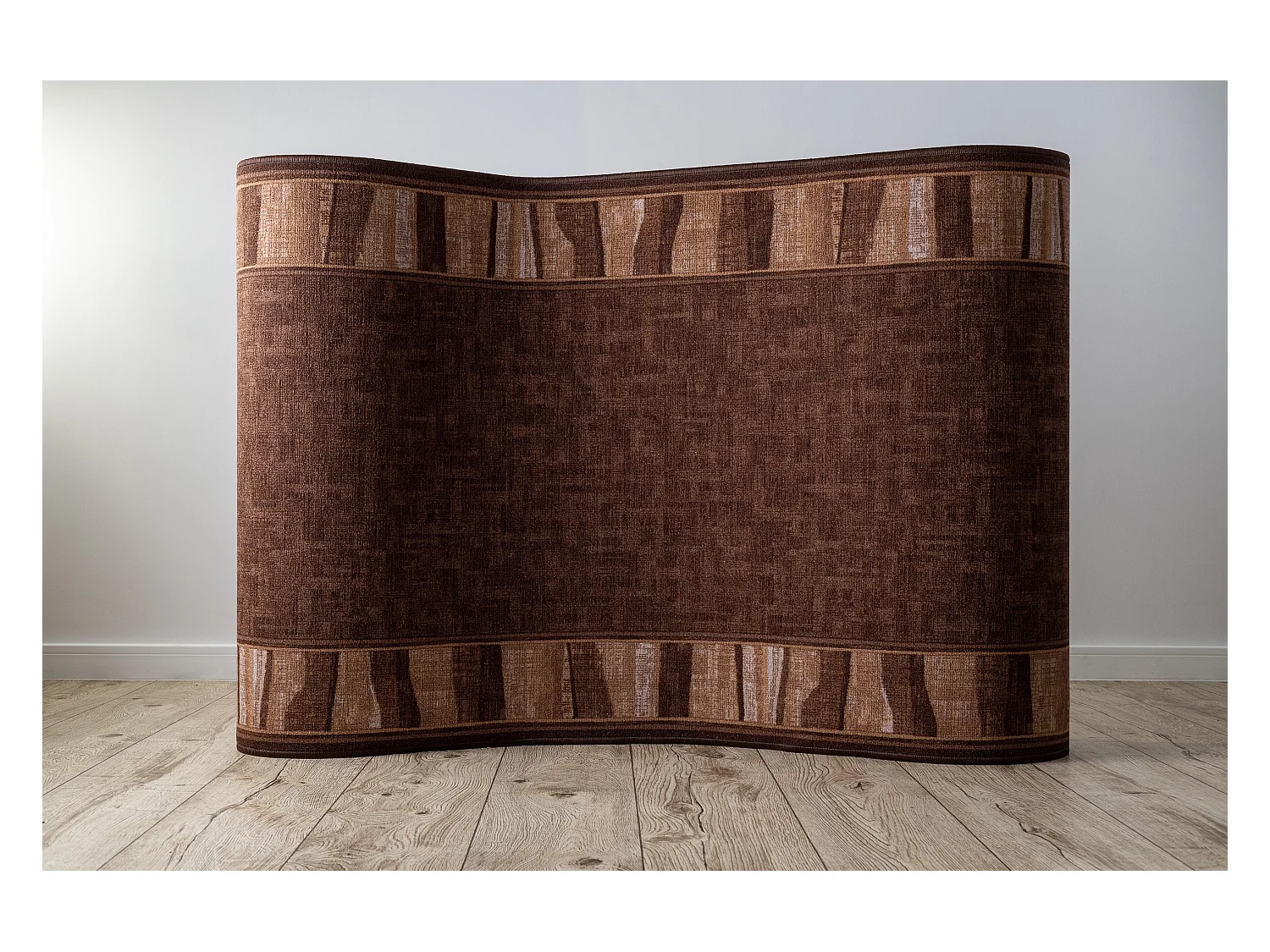 Vloerbekleding met rubber bekleed LINEA bruin 80x160 cm