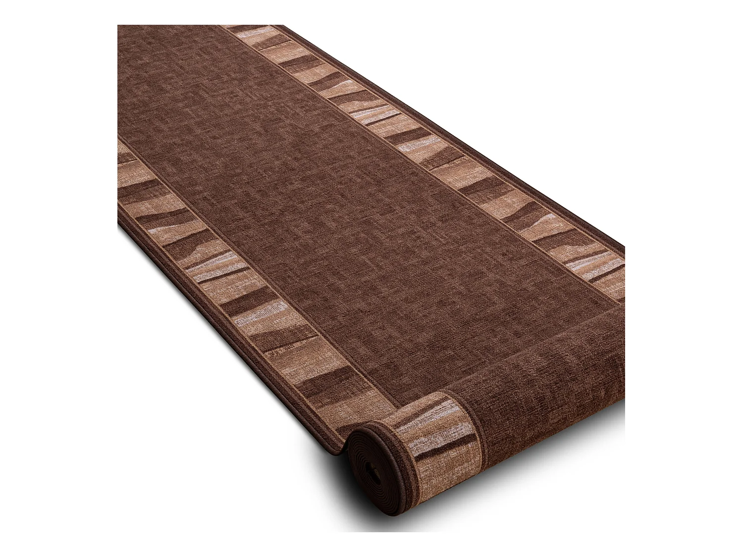 TAPIS DE COULOIR antidérapant LINEA marron 80x120 cm