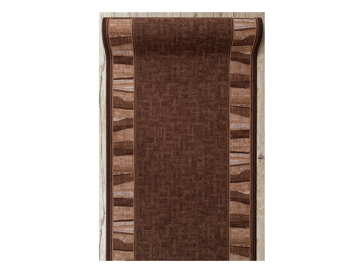 TAPIS DE COULOIR antidérapant LINEA marron 80x360 cm