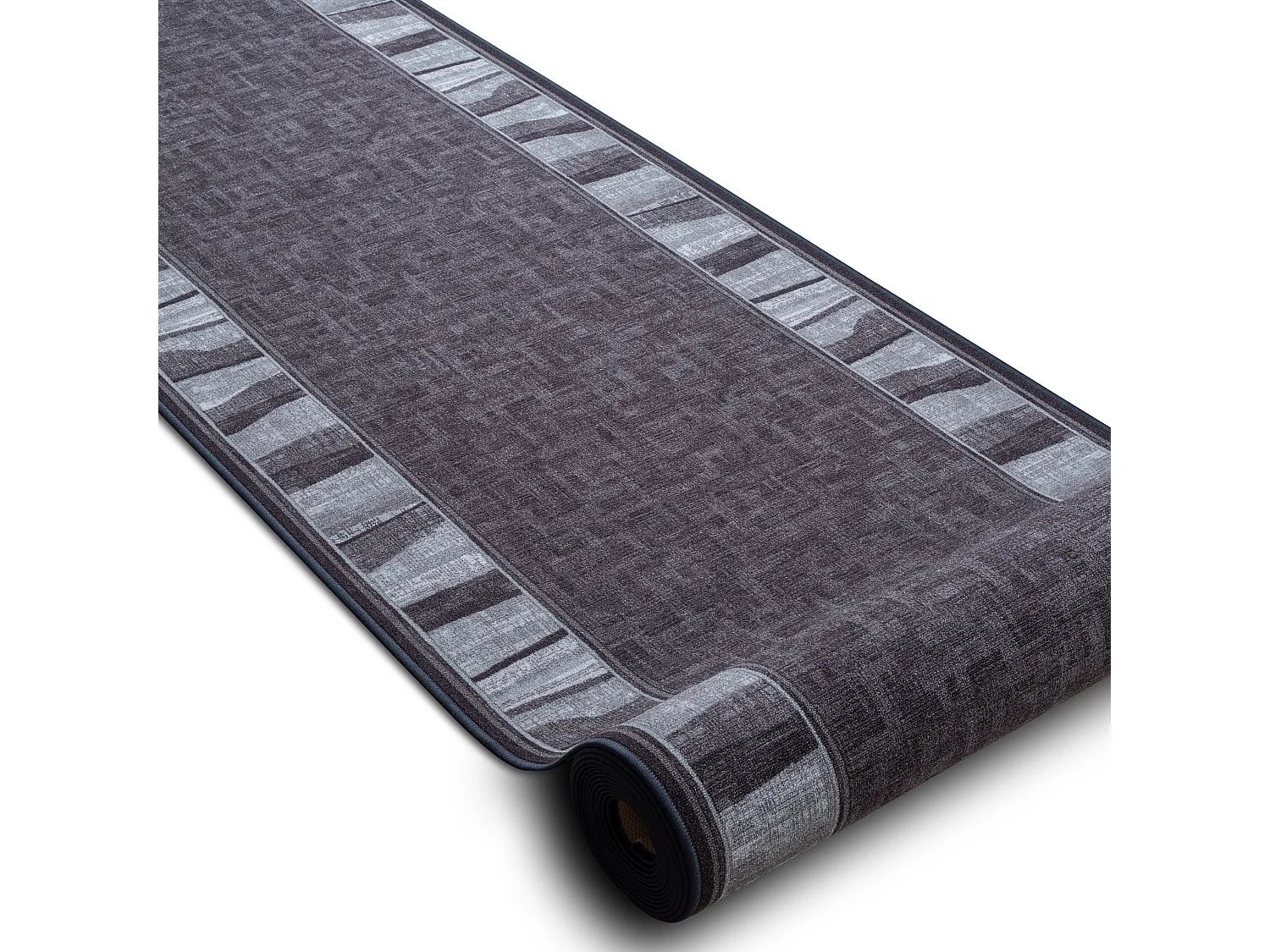 Vloerbekleding met rubber bekleed LINEA grijskleuring 80x480 cm