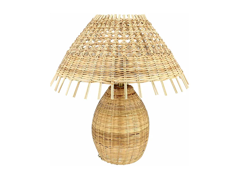 Now's Home - Lampe A Poser En Rotin Naturel  Tresse Main Diam 40xht44cm Joyce