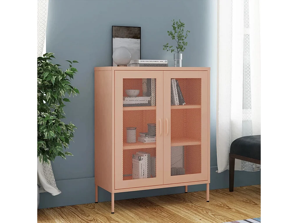 Armoire de rangement Rose 80x35x101,5 cm Acier SBC5852