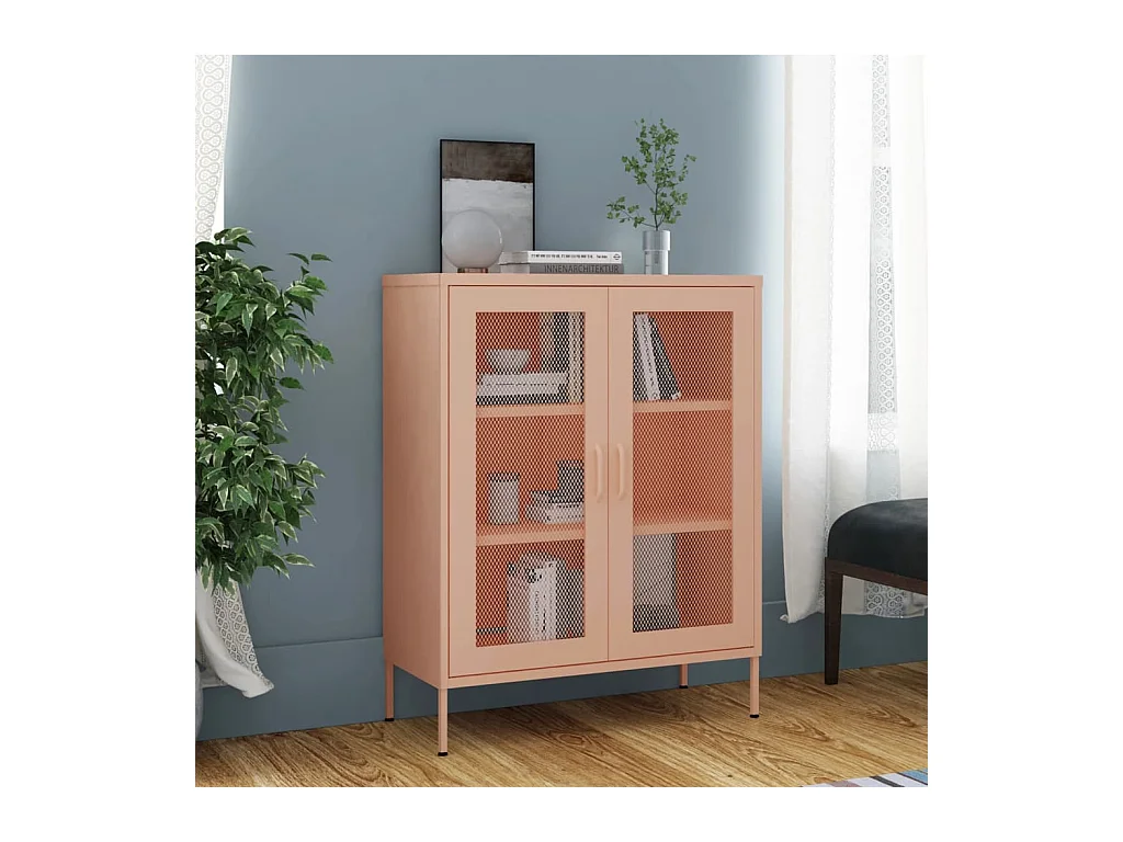 Armoire de rangement Rose 80x35x101,5 cm Acier SBC5852