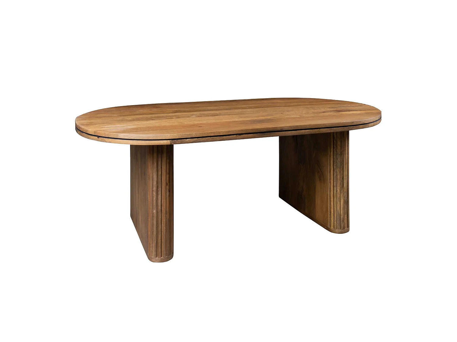 Now's Home - Table Basse En Bois De Manguier Pieds Stries 110x60x40cm Iquitos