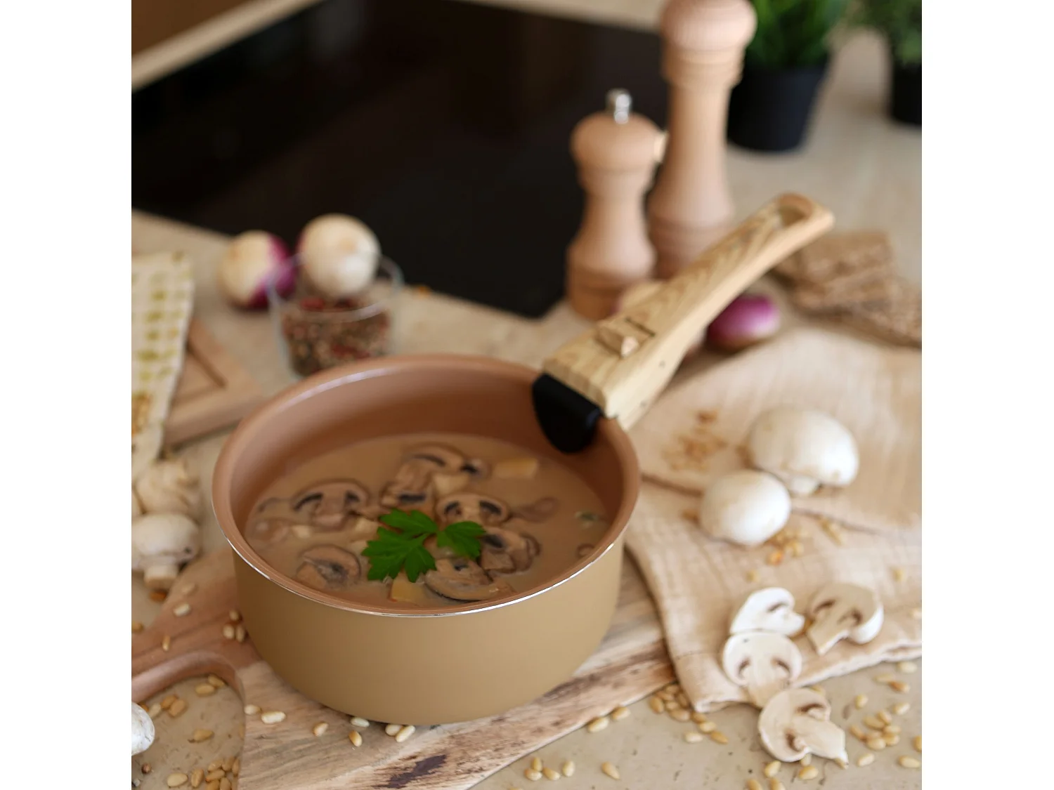 Menastyl - Set De 5 Pieces Cuisson En Aluminium Recycle Noisette