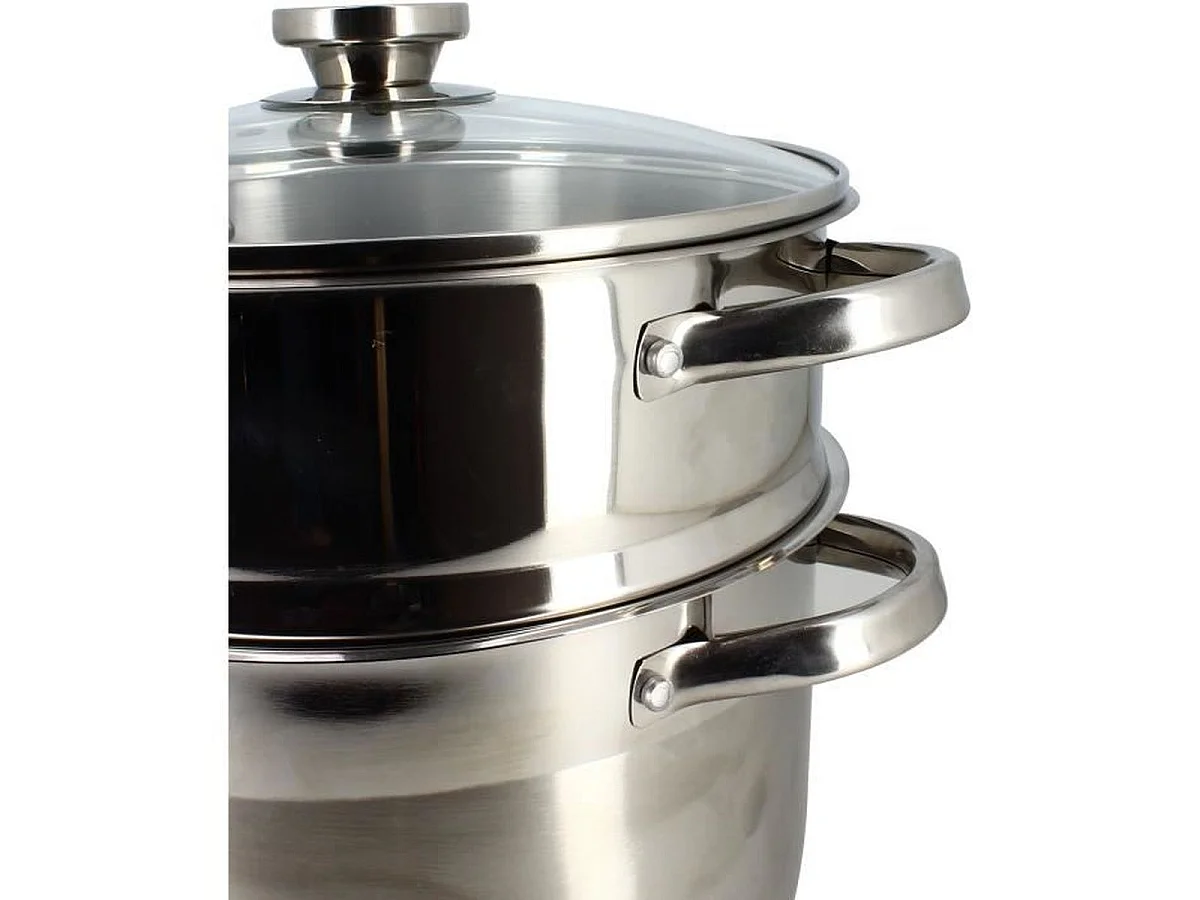 Menastyl - Couscoussier 10l En Acier Inoxydable Avec Couvercle En Verre
